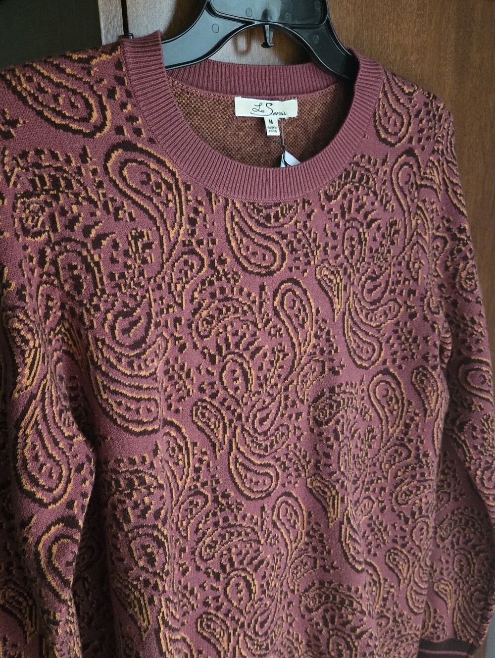 Paisley Crewneck Sweater - Raspberry - Picture 2 of 7